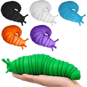 3D Lankstus Riebalų Smegenų Slug Sujungtas Lanksčia Slug Fidget Žaislų įvairaus Amžiaus Paramos Anti-Nerimas Jutimo Žaislai Vaikams Aldult 1
