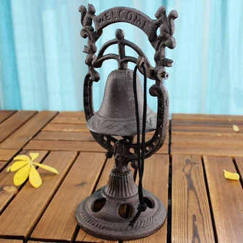 Ketaus Troba Vakarienė Bell Darbastalio Apdaila Vintage Stiliaus Metalinis Stalas Bell Antikvariniai Handbell Ornamentu Atkreipti Dėmesį Bell 1