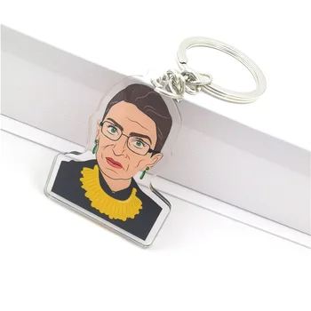 Feminizmo Ruth Bader Ginsburg Puikus key chain mados key chain bag key chain papuošalai key chain Pakabukas raktų grandinės priedai 1