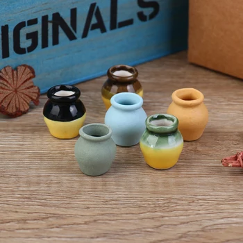 Naujausias Mini Gėlių Vaza Puodą Miniatiūriniai Bonsai Dekoracija Sode Lėlių Žaislas Amatų Papuošalai Micro Dekoro 