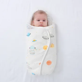 Naujagimio miegmaišį Ultra-Minkštas Storas Šilta Antklodė Grynos Medvilnės Kokono Kūdikių Berniukų, Mergaičių Drabužiai Darželio Wrap Suvystyti 0-6M 1