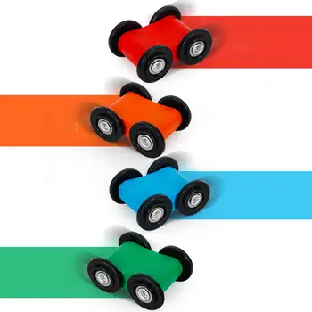 Medienos Skaidrių Lenktynių Trasoje Kūdikis, Ranka Akis Praktika Švietimo Žaislas su 4 Stumdomas Automobiliai 1