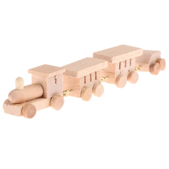 1Pc 1:12 Lėlių Miniatiūrinės Medinės Traukinio Imitavimo Modelį Žaislas Doll House Dekoro apdailos jardin extérieur helovinas apdailos 1