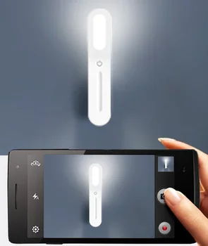 Pritemdomi LED Nakties Šviesos USB Įkraunamas LED Sienos Žiburiai, Namų Touch Kontrolės Magnetas Attachable Nešiojamas Žibintuvėlis 2