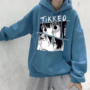 Japonų Anime, Hoodies Vyrai Moterys Spausdinti Streetwear Atsitiktinis Gobtuvu Hip-Hop Prarasti Lounge Puloveris Grafinis Unisex Bliuzono Viršūnės 2
