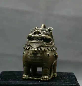 Retas Kinų Bronzos, Vario Palace Liūtas Žvėris Gyvatė Smilkalų Degiklis Censer Statula 2