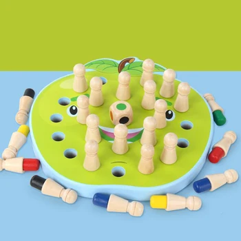 Mokymosi Žaislai Vaikams, 3D Dėlionės, Mediniai Žaislai, Spalvos Montessori Traukiant Ridikas Atminties Rungtynės Šachmatai Žaidimai stalo Žaidimas 2