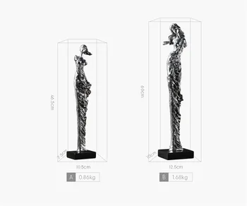 [HHT] Retro Dervos Electroplate Abstraktus Mergina Skulptūrų Kūrybos svetainė, TV Spintelės Lentynoje Papuošalai, Namų Dekoracijos 2