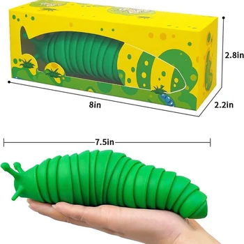 3D Lankstus Riebalų Smegenų Slug Sujungtas Lanksčia Slug Fidget Žaislų įvairaus Amžiaus Paramos Anti-Nerimas Jutimo Žaislai Vaikams Aldult 2