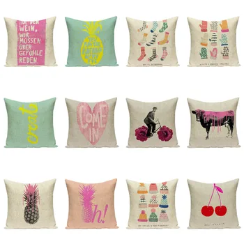 Dviračių rožinė mesti pagalvės, dekoratyvinės pagalvėlės už sofos Karšto Pardavimo padengti pagalvėlė ananasų lino dekoratyvinės pagalvės Dropshipping pagalvėlė 2