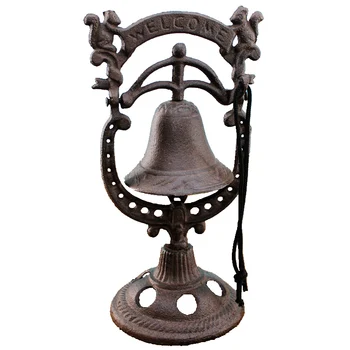 Ketaus Troba Vakarienė Bell Darbastalio Apdaila Vintage Stiliaus Metalinis Stalas Bell Antikvariniai Handbell Ornamentu Atkreipti Dėmesį Bell 2