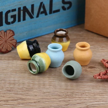 Naujausias Mini Gėlių Vaza Puodą Miniatiūriniai Bonsai Dekoracija Sode Lėlių Žaislas Amatų Papuošalai Micro Dekoro 