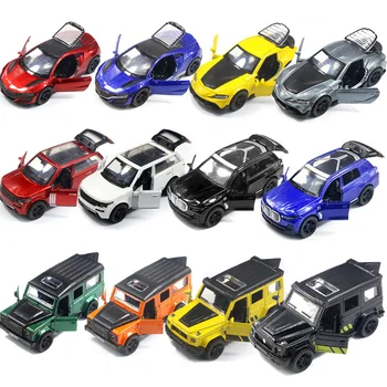 Lieti Automobilio Modelį Diecast Modeliavimas Metalo Žaislas Off-road Transporto priemonėms, Automobilio Modelio, Garso, Šviesos Surinkimo Vaikų Dovana, 1:36 2