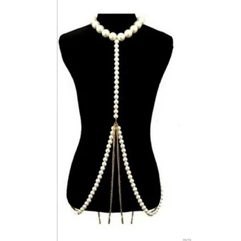 Mados perlų lydinio karoliai kūno grandinės Rankų zawalcowany originalaus dizaino imitacija, perlų peties grandinės juvelyrikos 2