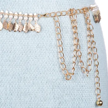 2022 Motinos metalo grandinės , mados perlų pakabukas, elegantiškas ir saldus suknelė, juosmens diržas BL1822 2