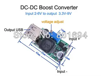 10 Vnt./Daug DC-DC Reguliuojami Boost Converter 2-6 V-3.3-9V 2A Step-up įtampos nešiojamų maitinimo Modulis 3