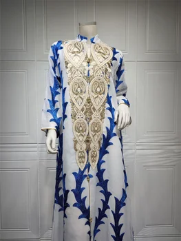 Dubajus Suknelės Prabanga Arabų Siuvinėjimo Kratinys Ilgomis Rankovėmis Turkija Abaja Kaftan Maroko Jellaba Musilm Moterų Suknelė Islamo 3