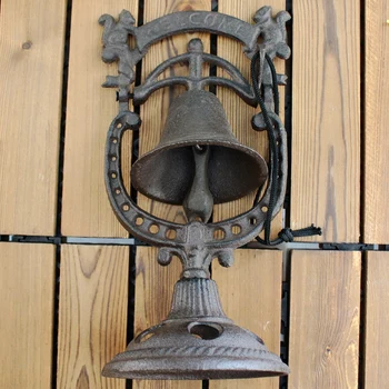 Ketaus Troba Vakarienė Bell Darbastalio Apdaila Vintage Stiliaus Metalinis Stalas Bell Antikvariniai Handbell Ornamentu Atkreipti Dėmesį Bell 3