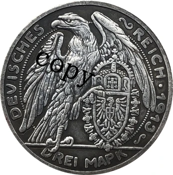Vokietijos 1913 3 Ženklo, monetos kopija 33MM 3