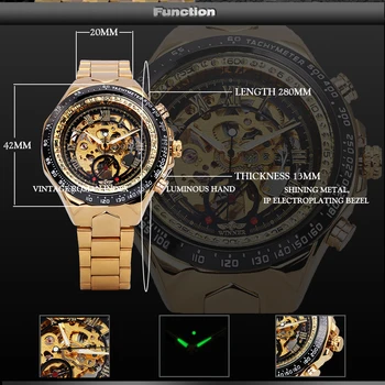 Nugalėtojas Žiūrėti Vyrų Skeletas Automatinis Mechaninis laikrodis aukso skeletas derliaus watchskeleton vyras žiūrėti Mens Watch Top Brand Prabanga 3