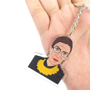 Feminizmo Ruth Bader Ginsburg Puikus key chain mados key chain bag key chain papuošalai key chain Pakabukas raktų grandinės priedai 3