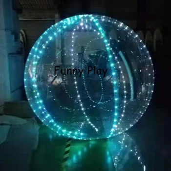 pvc led pripučiami Šokių Kamuolius pasaulyje Aiškiai Burbulas Pripučiami Etape Šokių Kamuolys su spalvinga šviesos Žmogaus žiurkėno kamuolys ant vandens 3