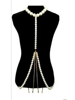 Mados perlų lydinio karoliai kūno grandinės Rankų zawalcowany originalaus dizaino imitacija, perlų peties grandinės juvelyrikos 3