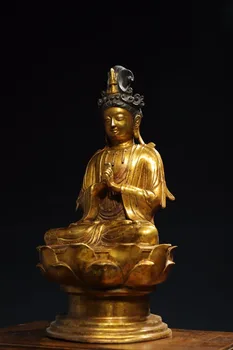 LAOJUNLU Statula Religinių Buda Yra Įtvirtinta Bronza, Auksu, Ir Statula Guanyin Bodhisatva Yra Aukštos 45Cm 4