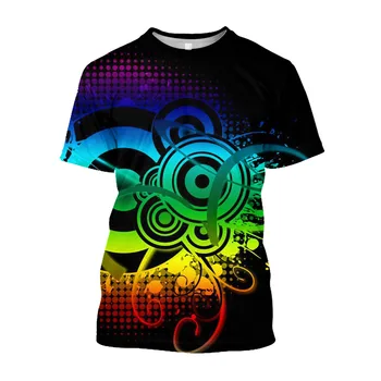 Jumeast 3D Muzikos, Fortepijono, Dainavimo Spausdinti Hip-Hop, T-marškinėliai Vyrams Harajuku Mados Marškinėliai Estetinės Hipių Jaunimo Drabužių T-shirty 4