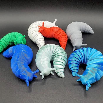 3D Lankstus Riebalų Smegenų Slug Sujungtas Lanksčia Slug Fidget Žaislų įvairaus Amžiaus Paramos Anti-Nerimas Jutimo Žaislai Vaikams Aldult 4