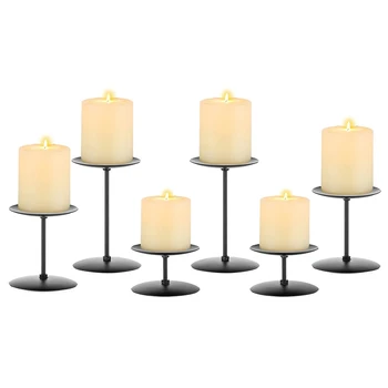 6Pcs Ramstis Žvakių Laikiklis - Metalo Žvakių Laikiklis Kalėdų Židinys, Stalo Papuošimas, Vestuvių, Šalis Dekoro Centras 4