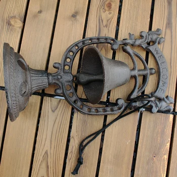 Ketaus Troba Vakarienė Bell Darbastalio Apdaila Vintage Stiliaus Metalinis Stalas Bell Antikvariniai Handbell Ornamentu Atkreipti Dėmesį Bell 4
