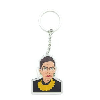 Feminizmo Ruth Bader Ginsburg Puikus key chain mados key chain bag key chain papuošalai key chain Pakabukas raktų grandinės priedai 4