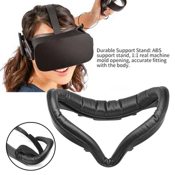 Putų Minkštas VR Veido Pad Black Skalbti Lipdukas Sąsaja Atramos Pagalvėlės Apsaugos PU Odos Rėmas Oculus Quest 2 4
