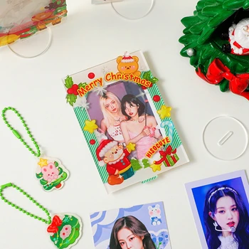 3 Colių Kawaii Animacinių Filmų Photocard Turėtojas Mažas Korėjos Idol Photocard Raštas Atveju Kalėdinis Vakarėlis Namų Dekoro Priedai 4