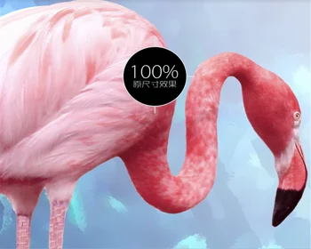 Pritaikyti 3D foto tapetai, freskos Šiaurės šalių šiuolaikinio minimalistinio atogrąžų flamingo fone sienų apdaila 4