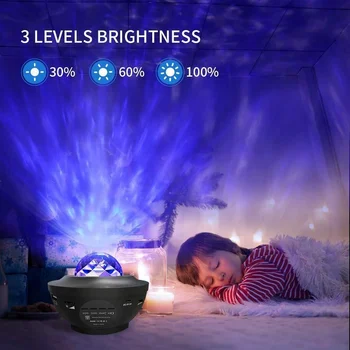 Spalvinga Žvaigždėtas Dangus Galaxy Projektorius naktinė lempa Vaiko Blueteeth USB Muzikos Grotuvas Star Naktį Šviesos Romantiška Projekcija Lempos Dovanos 4