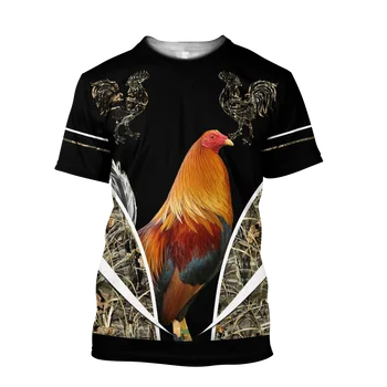 T-shirt Vyrams Gaidys modelio 3D Atspausdintas Unisex Juokinga Vištienos Simbolis Vasaros Cool Top Streetwear Tees Dropshipping 5