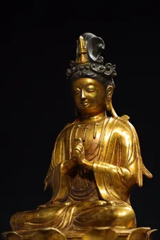 LAOJUNLU Statula Religinių Buda Yra Įtvirtinta Bronza, Auksu, Ir Statula Guanyin Bodhisatva Yra Aukštos 45Cm 5