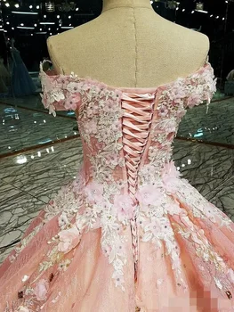 Vestidos 2021 Quinceanera Suknelės Iliuzija Kamuolys Suknelė 3D Gėlės Appliques Zawalcowany Reljefiniai Prom Dresses Vestidos Para Saldus 16 5