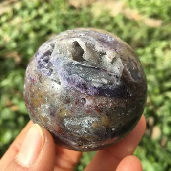 1PC Gamtos sphalerite rutulys, kamuolys violetinė Kvarco Gražus Energijos Akmuo Gydymo dovana 5