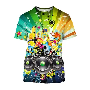 Jumeast 3D Muzikos, Fortepijono, Dainavimo Spausdinti Hip-Hop, T-marškinėliai Vyrams Harajuku Mados Marškinėliai Estetinės Hipių Jaunimo Drabužių T-shirty 5