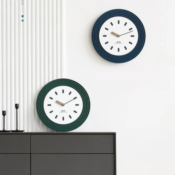 Minimalistinio Modernaus Sieniniai Laikrodžiai Apvalaus Dizaino Miegamojo Silent Laikrodžio Mechanizmas Virtuvės Orologio Da Parete Namų Dekoro Kambarį 5