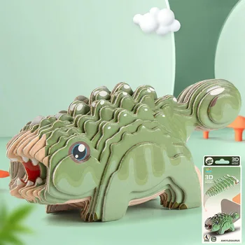 Dinozaurai 3D Popieriaus Dėlionė Vaikams Švietimo Montessori Žaislai Juokinga 