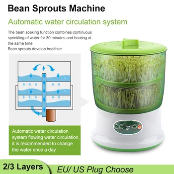 YOUPIN Pupelių Daigai Maker Termostatas Žaliųjų Daržovių Sėklos Augimą Kibirą Automatinis Elektros Daigų Pumpurai Germinator Mašina 5