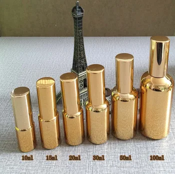 50pieces 30ml aukso UV lakas daugkartiniai tuščias atomiser, 1 uncija purkšti kvepalų buteliuke, 30ml blizga aukso kvepalai stiklo butelis 5