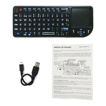 Mini Belaidės ispanijos klaviatūra su Touchpad Apšvietimu Rankinės, Skirta 