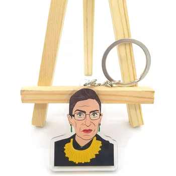 Feminizmo Ruth Bader Ginsburg Puikus key chain mados key chain bag key chain papuošalai key chain Pakabukas raktų grandinės priedai 5