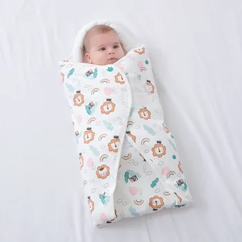 Naujagimio miegmaišį Ultra-Minkštas Storas Šilta Antklodė Grynos Medvilnės Kokono Kūdikių Berniukų, Mergaičių Drabužiai Darželio Wrap Suvystyti 0-6M 5