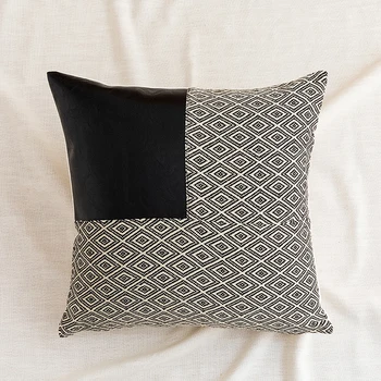 Šiaurės stilius paprastas PU susiuvimo diamond geometrinis modelis sofos pagalvėlė padengti be pildymo 1 vnt 5